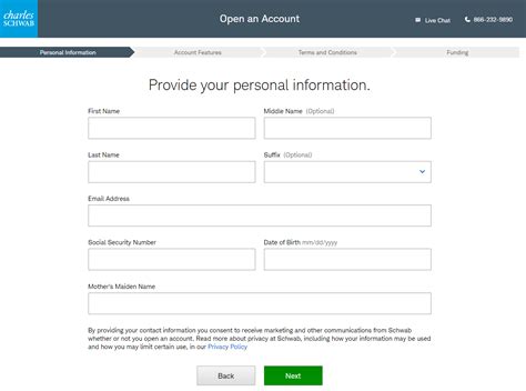 Charles Schwab Account Info